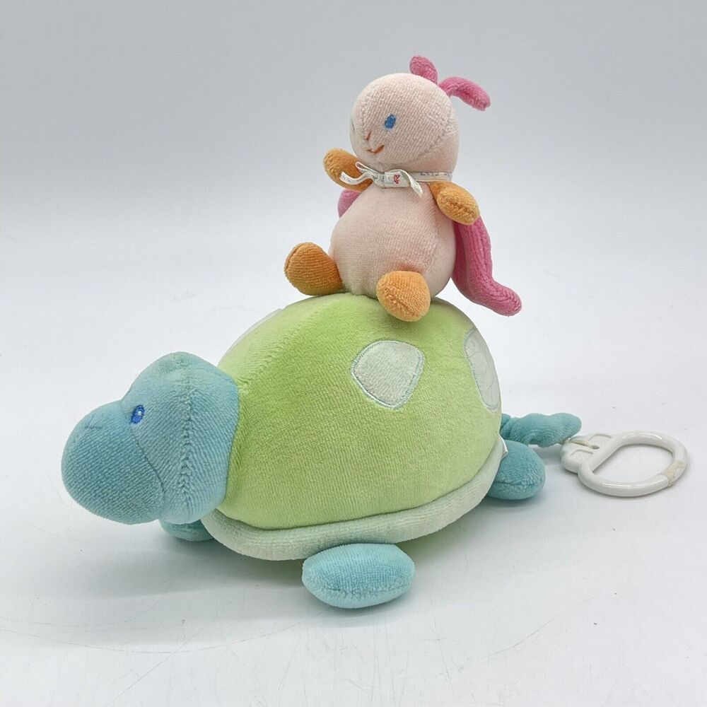 Carters Starters Turtle Pink Ladybug Musical Pull Lullaby Plush Prestige Toy